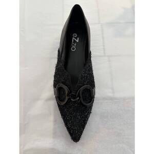 NEW EZZIO women's wooly flat in black